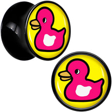 将图片加载到图库查看器,Black Acrylic Pink Ducky Double Flare Plug Set by Onyx O