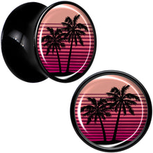 将图片加载到图库查看器,Palm Tree Retro Sunset Black Acrylic Saddle Plug Set by Onyx O