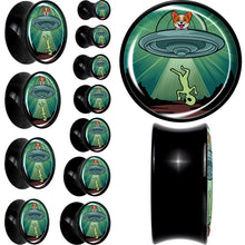 将图片加载到图库查看器,0G Reverse Alien UFO Abduction Black Acrylic Saddle Plug Set by Onyx O
