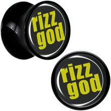 Load image into Gallery viewer, RIZZ GOD Black Acrylic Saddle Plug Set by Onyx O