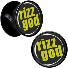 Load image into Gallery viewer, RIZZ GOD Black Acrylic Saddle Plug Set by Onyx O