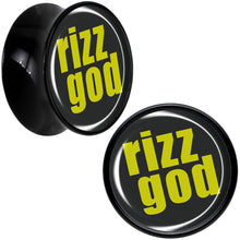 Load image into Gallery viewer, RIZZ GOD Black Acrylic Saddle Plug Set by Onyx O