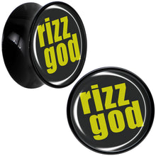 Load image into Gallery viewer, RIZZ GOD Black Acrylic Saddle Plug Set by Onyx O