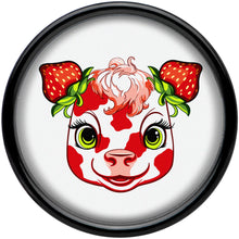 Load image into Gallery viewer, Stawberry Cow Black Acrylic Saddle Plug Set 8mm to 20mm by Onyx O