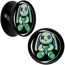 Load image into Gallery viewer, Zombie Bunny Black Acrylic Saddle Plug Set by Onyx O