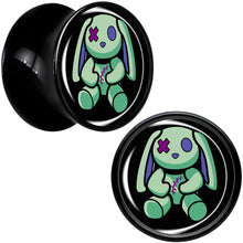 Load image into Gallery viewer, Zombie Bunny Black Acrylic Saddle Plug Set by Onyx O