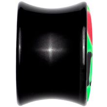 Load image into Gallery viewer, Black Acrylic I Love Me Glow in the Dark Double Flare Plug Set by Onyx O