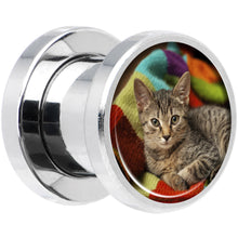 Load image into Gallery viewer, Stainless Steel Custom Photo Screw Fit Plug - buy 2 for a pair