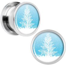 Load image into Gallery viewer, Winter Snow Covered Tree Screw Fit Plug Set Sizes 5mm to 20mm