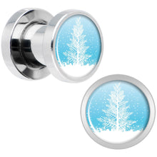 Load image into Gallery viewer, Winter Snow Covered Tree Screw Fit Plug Set Sizes 5mm to 20mm
