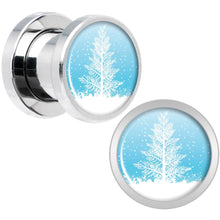 Load image into Gallery viewer, Winter Snow Covered Tree Screw Fit Plug Set Sizes 5mm to 20mm