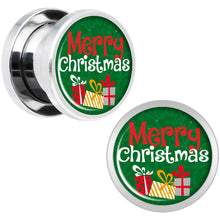 Load image into Gallery viewer, Merry Christmas Presents Screw Fit Plug Set Sizes 6mm to 20mm