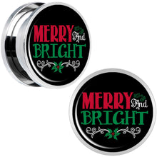 Load image into Gallery viewer, Christmas Merry and Bright Screw Fit Plug Set Sizes 6mm to 20mm