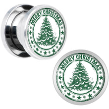 Load image into Gallery viewer, Merry Christmas Tree Screw Fit Plug Set Sizes 5mm to 20mm