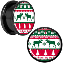 Load image into Gallery viewer, Ugly Christmas Sweater Black Screw Fit Plug Set Sizes 6mm to 20mm