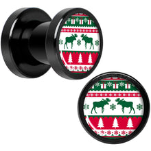 Load image into Gallery viewer, Ugly Christmas Sweater Black Screw Fit Plug Set Sizes 6mm to 20mm