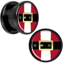 Load image into Gallery viewer, Christmas Santa Suit Black Screw Fit Plug Set Sizes 5mm to 20mm