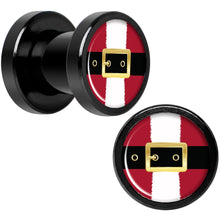 Load image into Gallery viewer, Christmas Santa Suit Black Screw Fit Plug Set Sizes 5mm to 20mm