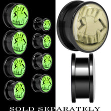 Load image into Gallery viewer, Fearsome Fangs Glow in the Dark Screw Fit Plug in Titanium