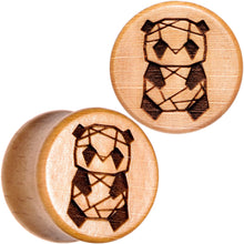 Load image into Gallery viewer, Organic Beechwood Geometric Panda Saddle Plug Set 0G to 25mm
