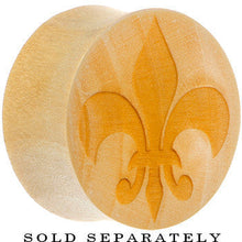 Load image into Gallery viewer, Organic Crocodile Wood Fleur de Lis Saddle Plug