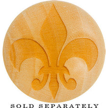 Load image into Gallery viewer, Organic Crocodile Wood Fleur de Lis Saddle Plug