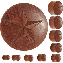 Load image into Gallery viewer, Organic Sawo Wood Nautical Star Saddle Plug