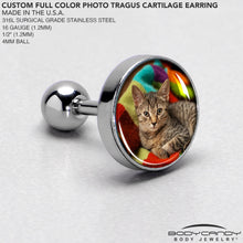 Load image into Gallery viewer, Custom Full Color Photo Tragus Cartilage Earring