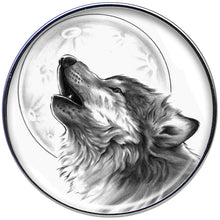 Load image into Gallery viewer, 16G Black and White Howling Wolf Tragus Cartilage Earring