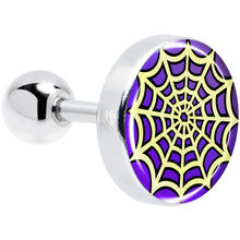 Load image into Gallery viewer, 16G 1/4 Two Tone Spider Web Tragus Cartilage Earring by Onyx O