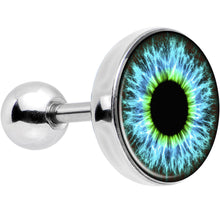 Load image into Gallery viewer, 16G Human Eye Aqua Explosion Tragus Cartilage Earring