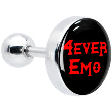 Load image into Gallery viewer, 16G 1/4 Black Red 4 Ever Emo Tragus Cartilage Earring by Onyx O