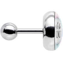 Load image into Gallery viewer, 16G 1/4 Watercolor Just Be You Feathers Tragus Cartilage Earring