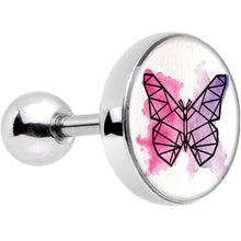 Load image into Gallery viewer, 16G 1/4 Watercolor Geometric Butterfly Tragus Cartilage Earring