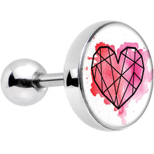 Load image into Gallery viewer, 16G 1/4 Watercolor Geometric Heart Tragus Cartilage Earring