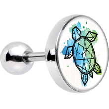 Load image into Gallery viewer, 16G 1/4 Watercolor Geometric Turtle Tragus Cartilage Earring