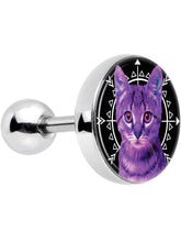 Load image into Gallery viewer, 16G 1/4 Boho Fuchsia Kitty Cat Tragus Cartilage Earring