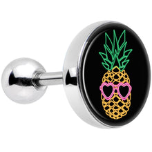 Load image into Gallery viewer, 16G 1/4 Neon Heart Tropical Pineapple Tragus Cartilage Earring