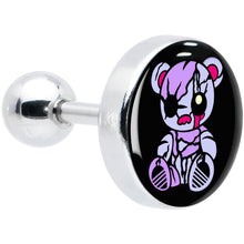 Load image into Gallery viewer, 16G 1/4 Attitude Teddy Bear Tragus Cartilage Earring by Onyx O