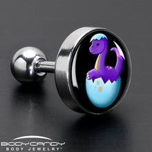 Load image into Gallery viewer, 16G 1/4 Baby Dinosaur Cartilage Tragus Earring by Onyx O