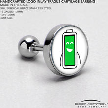 Load image into Gallery viewer, 16G 1/4 Battery Full Cartilage Tragus Earring by Onyx O
