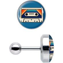 Load image into Gallery viewer, 16G 1/4 Retro Cassette Tape Cartilage Tragus Earring by Onyx O
