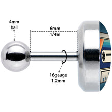 Load image into Gallery viewer, 16G 1/4 Retro Cassette Tape Cartilage Tragus Earring by Onyx O