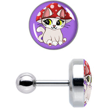 Load image into Gallery viewer, 16G 1/4 Polka Dot Mushroom Hat Cat Cartilage Tragus Earring by Onyx O
