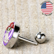 Load image into Gallery viewer, 16G 1/4 Polka Dot Mushroom Hat Cat Cartilage Tragus Earring by Onyx O