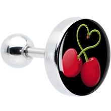 Load image into Gallery viewer, 16G 1/4 Cherry Heart Cartilage Tragus Earring by Onyx O
