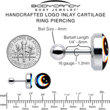 Load image into Gallery viewer, 16G 1/4 Chromatic Moon Tragus Cartilage Earring by Onyx O