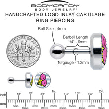 Load image into Gallery viewer, 16G 1/4 Hot Pink Cool S Tragus Cartilage Earring by Onyx O