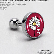 Load image into Gallery viewer, 16G 1/4 Love Me Not Flower Tragus Cartilage Earring by Onyx O