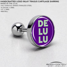 将图片加载到图库查看器,16G 1/4 Word DELULU Tragus Cartilage Earring by Onyx O